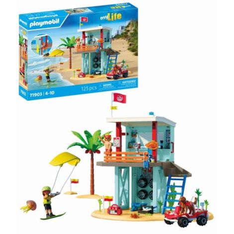 Playmobil - Jucarie de rol Turnul salvamarului si vehicul de plaja - imagine 7